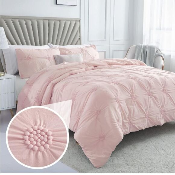 💯🔥Swift Home King Cal/King Baby Pink Rose Blush 3-Piece Down Alternative Comfo - Picture 2 of 10